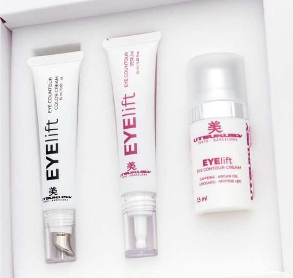 Inhalt des Eye Lift Augen-Pflegesets: Eye Lift Serum + Ey Lift Color Cream + Eye Lift Cream